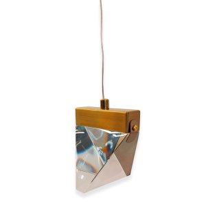 Pendente 10x11x150cm 5w 3000k: Metal Dourado e Cristal