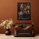 Ver imagem 1 de Quadro Decorativo Exu Rei do Cabaré 33x24cm - com Vidro:moldura Preta