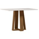 Ver imagem 1 de Mesa de Jantar Rubi 120x80 cm com Vidro Cinamomo Off White - New Ceval
