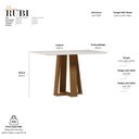 Ver imagem 2 de Mesa de Jantar Rubi 120x80 cm com Vidro Cinamomo Off White - New Ceval