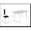 Ver imagem 3 de Conjunto Mesa Tubular com 6 Cadeiras Atenas Branco/Tubos Brancos/Estofados Preto/Tampo Granito Ocre