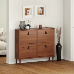 Sapateira Madeira Horizontal Organizadora 4 Portas Mikka Castanho - 6