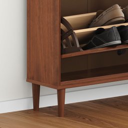 Sapateira Madeira Horizontal Organizadora 4 Portas Mikka Castanho - 8
