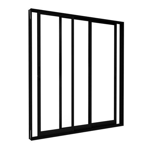 Porta de Alumínio de Correr Lateral 3 Folhas Móveis 215cm X 200cm Lucasa Ideale