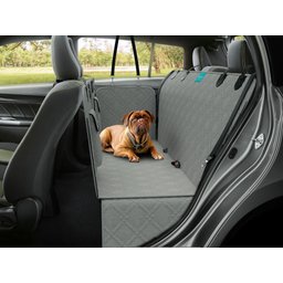 Capa Protetora de Banco Traseiro Carro Luxo Impermeável Cachorros e Gatos Pet Cinza Premium - 1