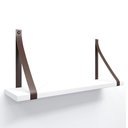 Ver imagem 1 de Prateleira em MDF Branco 60x15cm com Alça Café