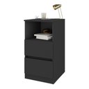 Ver imagem 2 de Mesa de Cabeceira 38,5cm com 2 Gavetas Multimóveis Mp4395 Preto