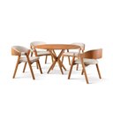 Ver imagem 3 de Conjunto de Mesa Redonda 120 cm com 4 Cadeiras Gaia Yescasa Marrom/Nude