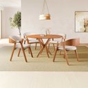Ver imagem 1 de Conjunto de Mesa Redonda 120 cm com 4 Cadeiras Gaia Yescasa Marrom/Nude