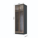 Ver imagem 4 de Guarda-roupa 2 Portas Reflecta 2 Gavetas Internas Ravi