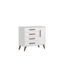 Ver imagem 3 de Cômoda Sapateira 1 Porta com 4 Gavetas Q Encanto Retrô Branco/Acetinado