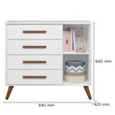 Ver imagem 4 de Cômoda Sapateira 1 Porta com 4 Gavetas Q Encanto Retrô Branco/Acetinado
