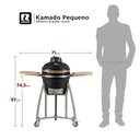 Ver imagem 5 de Churrasqueira Kamado Pequeno Rasco Vermelho C/ Grelha Aço Inox, Suporte e Mesas. Ideal P/ 5 Pessoas