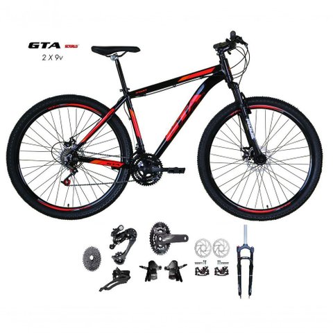 Bicicleta Aro 29 Gta Start Kit 2x9 Gta Sunrun Freio Disco K7 11/36 Pedivela 24/38d Garfo Trava -