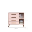 Ver imagem 4 de Cômoda Sapateira 1 Porta com 4 Gavetas Q Encanto Retrô Rosa/Acetinado