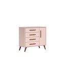 Ver imagem 1 de Cômoda Sapateira 1 Porta com 4 Gavetas Q Encanto Retrô Rosa/Acetinado