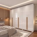 Ver imagem 1 de Guarda-Roupa Casal 6 Portas 4 Gavetas com Pés Alpes Yescasa