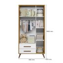 Ver imagem 6 de Guarda-Roupa 3 Portas com 2 Gavetas Q Encanto Retrô Marrom/Freijo Toq/Branco Acetinado