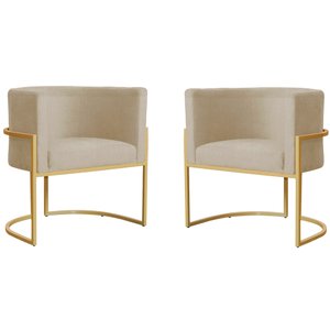 Kit 2 Poltronas Decorativa Sala de Estar Luana Base Gold Suede