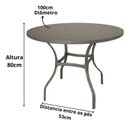 Ver imagem 3 de Mesa em Alumínio com Tampo Ripado com 100cm Pintura Eletrostática