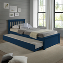 Ver imagem 2 de Conjunto Cama Solteiro Inglesa com Cama Auxiliar em Madeira Maciça Azul