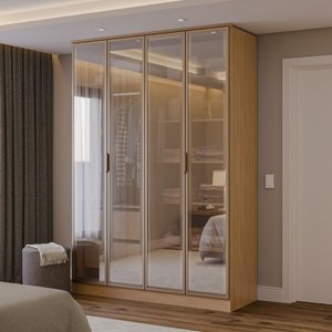 Guarda-Roupa 4 Portas Reflecta 100% MDF Orion CabeCasa MadeiraOriginals