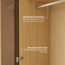 Guarda-Roupa 4 Portas Reflecta 100% MDF Orion CabeCasa MadeiraMadeira - 7