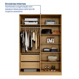 Guarda-Roupa 4 Portas Reflecta 100% MDF Orion CabeCasa MadeiraMadeira - 9