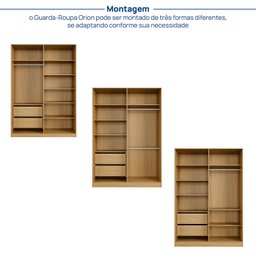 Guarda-Roupa 4 Portas Reflecta 100% MDF Orion CabeCasa MadeiraMadeira - 4
