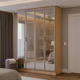 Guarda-Roupa 4 Portas Reflecta 100% MDF Orion CabeCasa MadeiraOriginals - 1