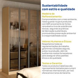 Guarda-Roupa 4 Portas Reflecta 100% MDF Orion CabeCasa MadeiraMadeira - 10