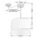 Ver imagem 4 de Lustre Pendente Cilíndrico com Desvio de Centro Md-4256 Cúpula em Tecido 40x21cm Rustico Cinza -