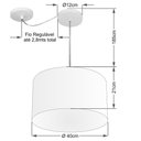 Ver imagem 2 de Lustre Pendente Cilíndrico com Desvio de Centro Md-4256 Cúpula em Tecido 40x21cm Rustico Cinza -