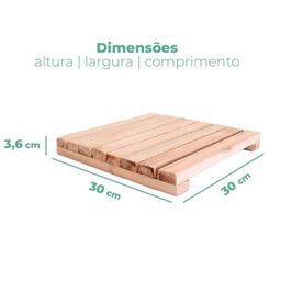 Kit 6 Unidades Decks de Madeira Modular 30x30 Cm Sacada e Varanda - 6
