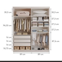 Closet Casal sem Portas 3 Gavetas Roma - 3