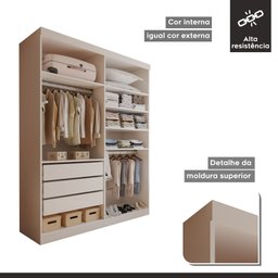 Closet Casal sem Portas 3 Gavetas Roma - 7