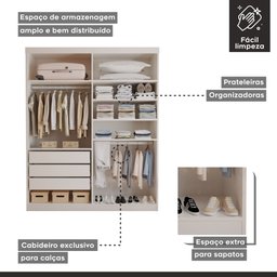 Closet Casal sem Portas 3 Gavetas Roma - 9