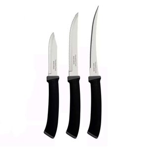 Jogo de Facas Tramontina Felice 3 Peças Ref.23499/077 Preto