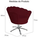 Ver imagem 5 de Poltrona Cadeira com Base Giratoria Cromado Pétala Suede Bordo