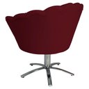 Ver imagem 3 de Poltrona Cadeira com Base Giratoria Cromado Pétala Suede Bordo