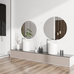Conjunto Kit 2 Espelhos Redondos Decorativos 40cm e 60cm Lapidados com Suporte para Fixação - 1