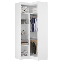 Guarda Roupa Modulado Módena Canto L Branco - PR Móveis - 2 Guarda Roupa Modulado Módena Canto L Branco - PR Móveis - 2