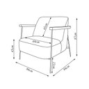 Ver imagem 6 de Kit 2 Poltronas Sala de Estar Pés em Ferro Preto Braço Madeira Maciça 86cm Thane Bouclê Bege