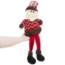 Ver imagem 3 de Boneco de Natal Papai Noel Sentado Perna Mole em Tecido 56cm