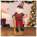 Ver imagem 1 de Boneco de Natal Papai Noel Sentado Perna Mole em Tecido 56cm