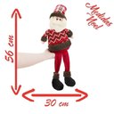 Ver imagem 7 de Boneco de Natal Papai Noel Sentado Perna Mole em Tecido 56cm