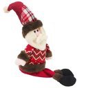 Ver imagem 5 de Boneco de Natal Papai Noel Sentado Perna Mole em Tecido 56cm