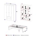 Ver imagem 2 de Jogo de Quarto com Cama Solteiro e Guarda-Roupa 4 Portas 2 Gavetas Lira Multimóveis MP4836 Branco