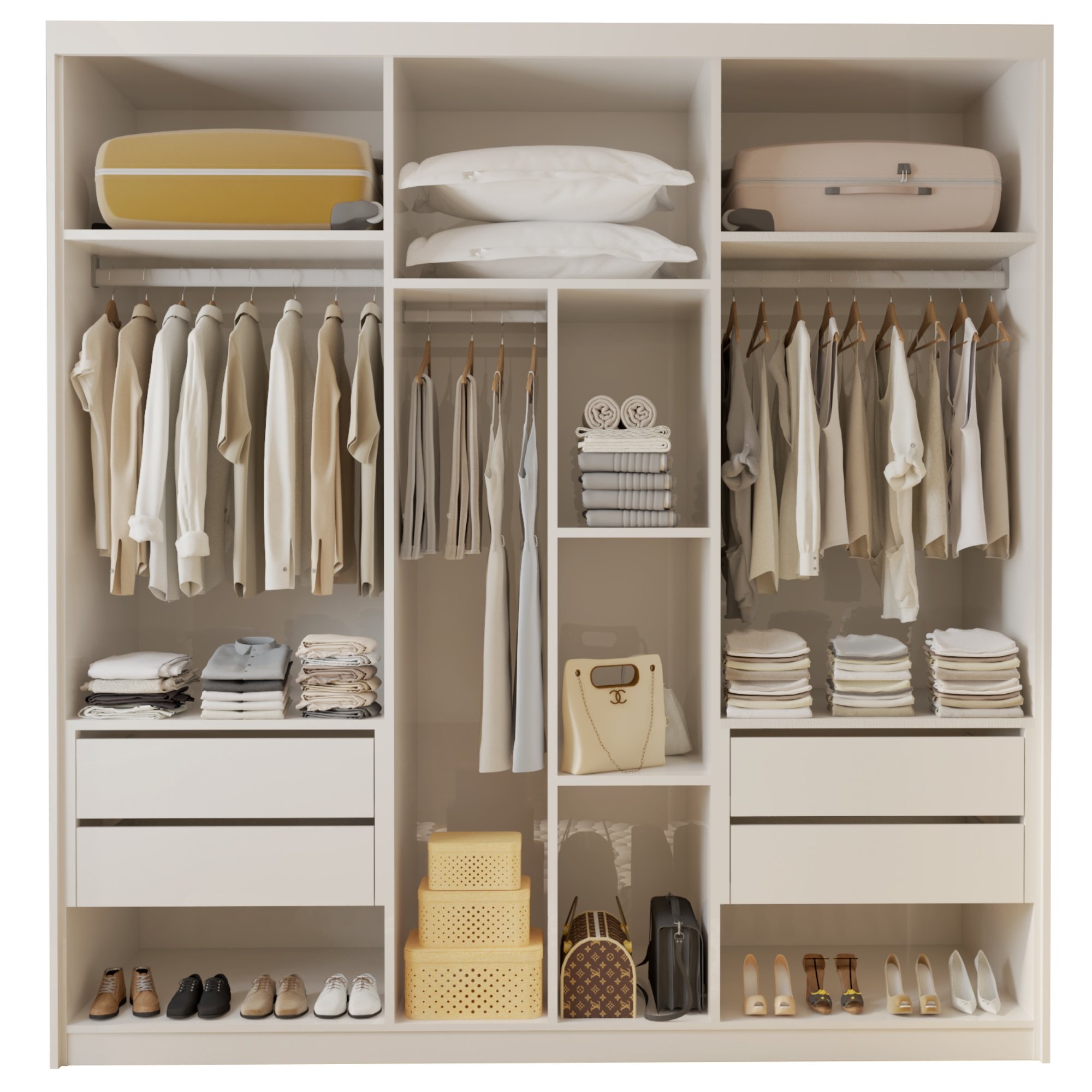 Closet Casal sem Portas 4 Gavetas Cannes | MadeiraMadeira