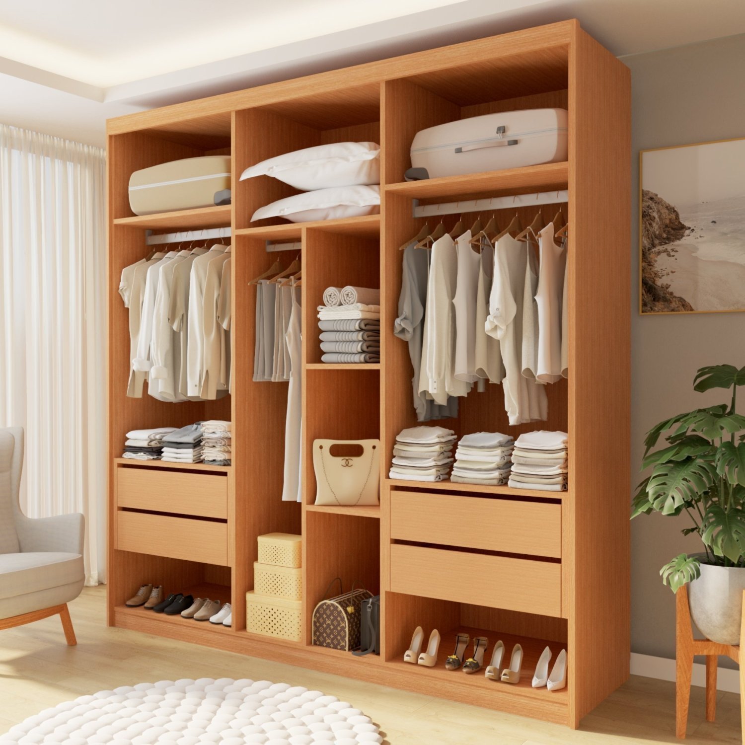Closet Casal sem Portas 4 Gavetas Cannes | MadeiraMadeira